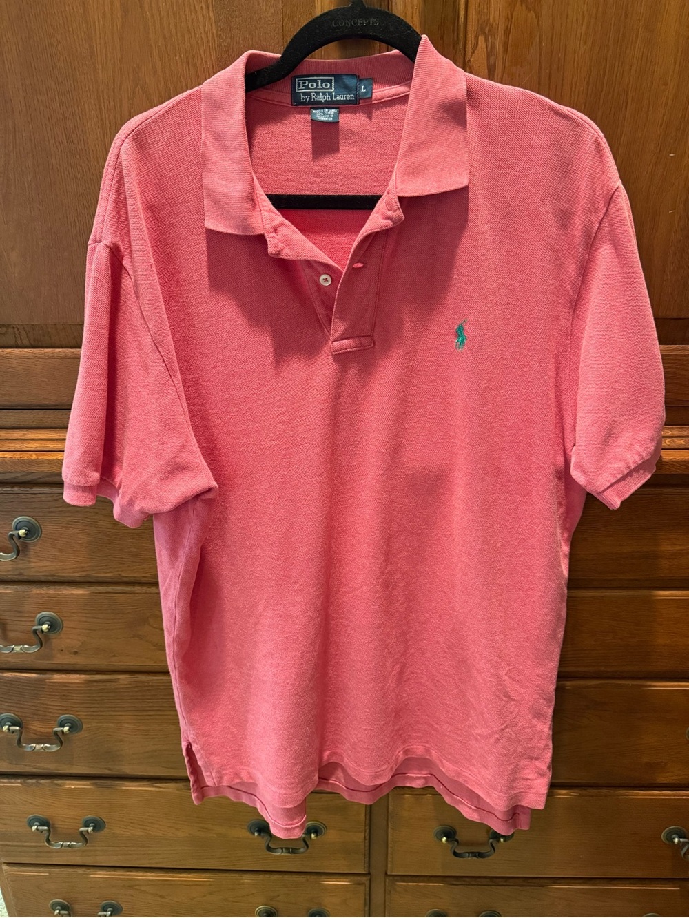 Ralph Lauren Men's Dusty Rose Polo with green Pony